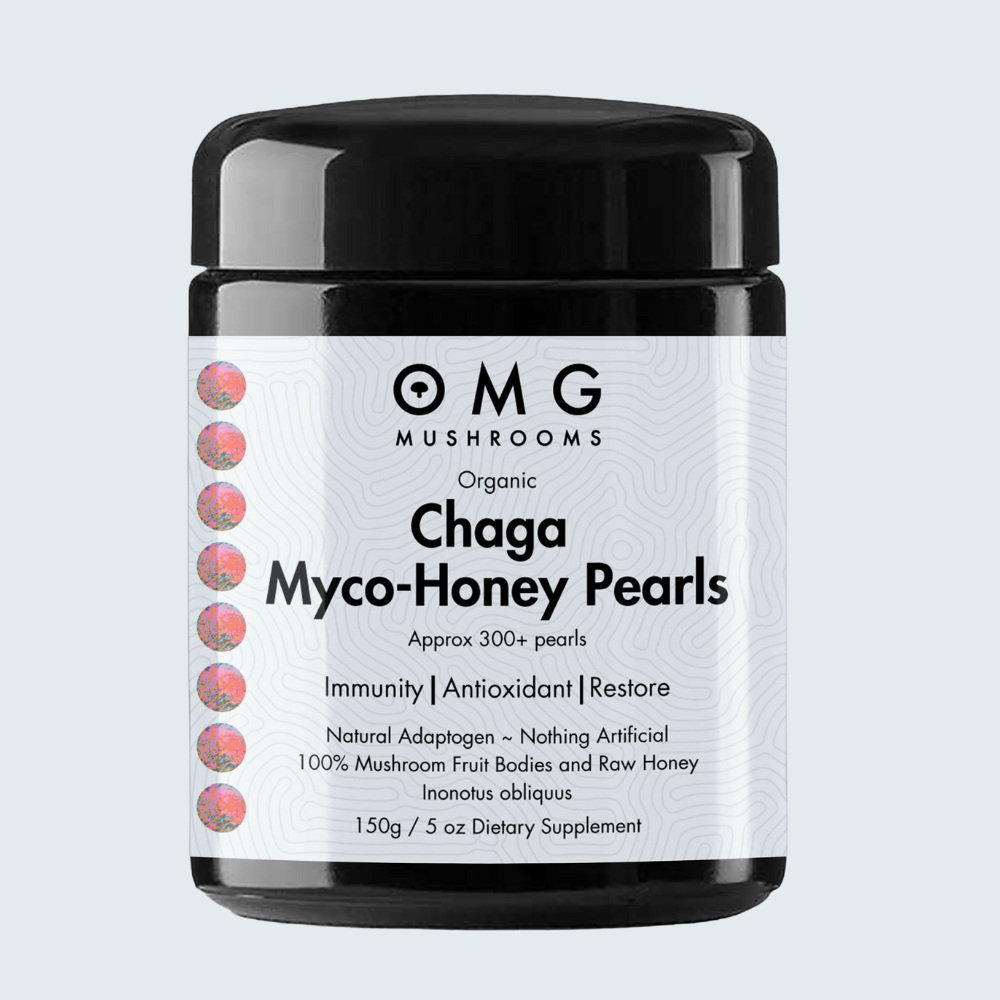 Chaga Myco Honey Pearls, functional, medicinal mushrooms