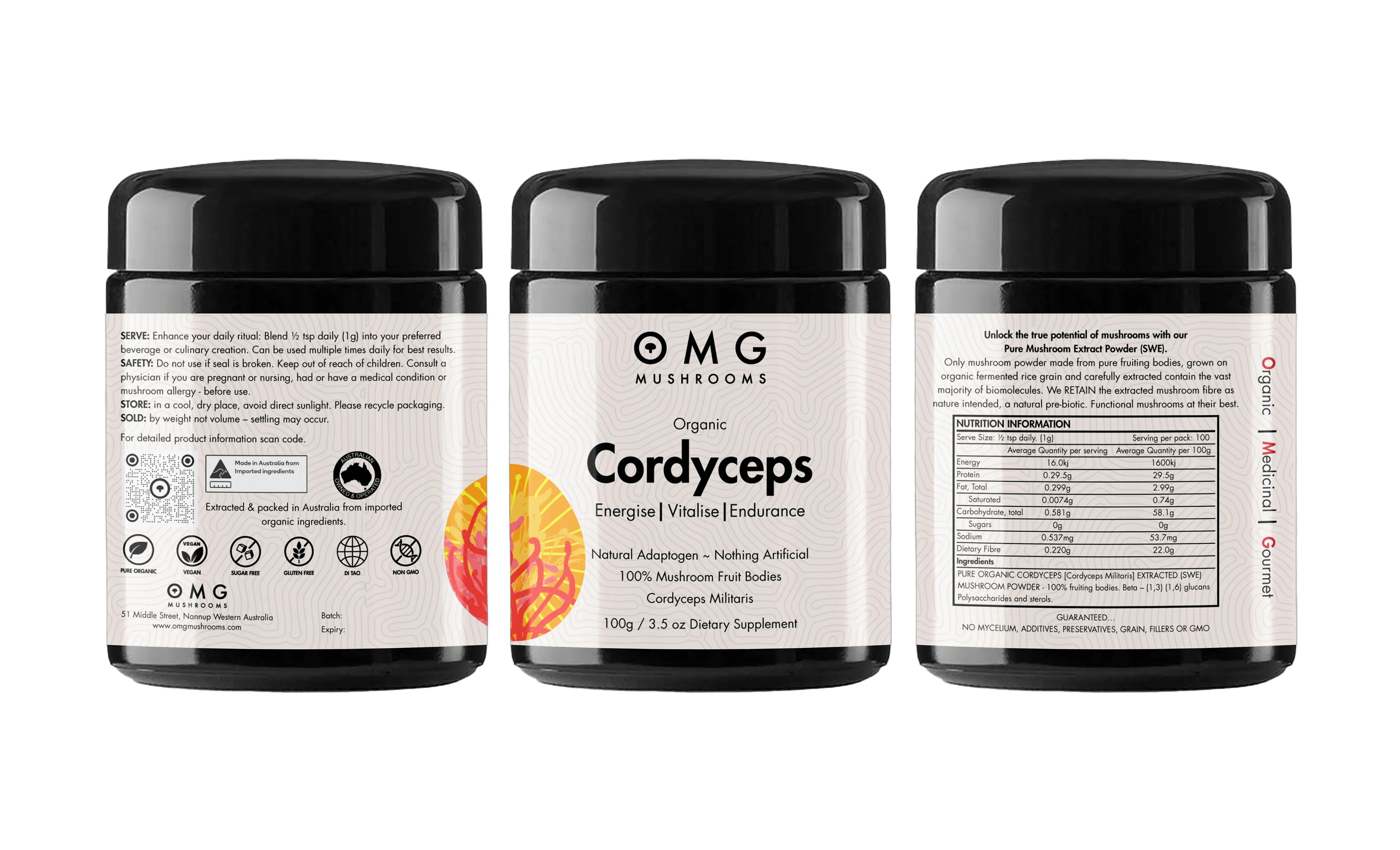 OMG Mushrooms CORDYCEPS full label